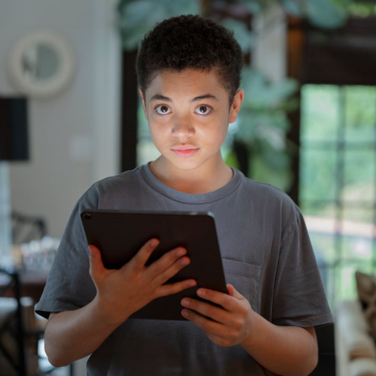 Young person with a mobile device